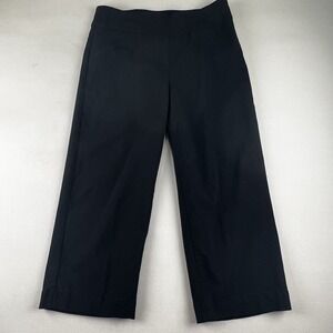 ALIA Women's Capri Pants Size 10 Black Stretch Business Wide Leg Dressy